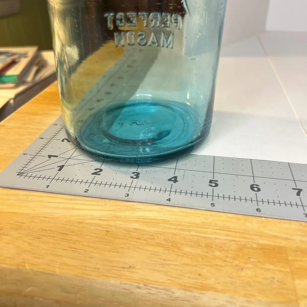 Vintage 1923 - 1933 Ball Perfect Mason Jar Aqua‎ 1/2 Gal 64 oz 4.5 x 9